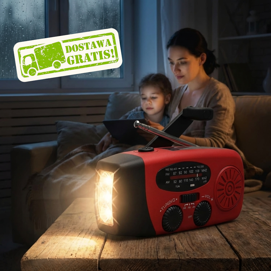 RatunekRadio™ - 5w1 z latarką i powerbankiem