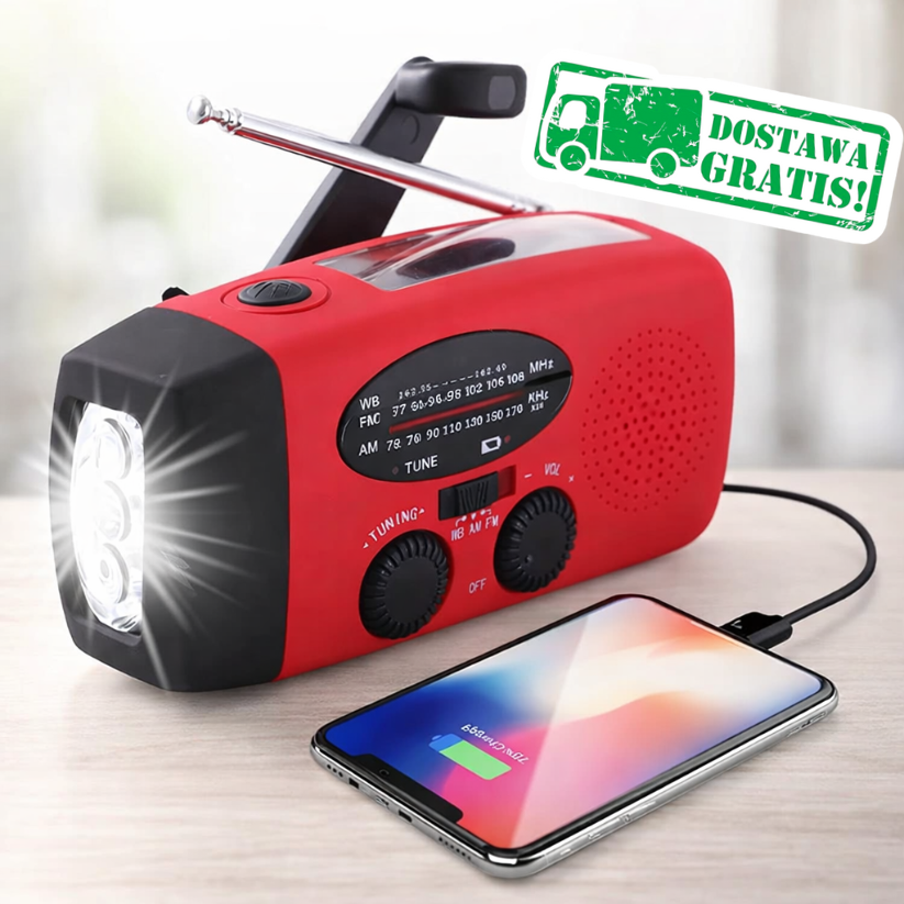 RatunekRadio™ - 5w1 z latarką i powerbankiem