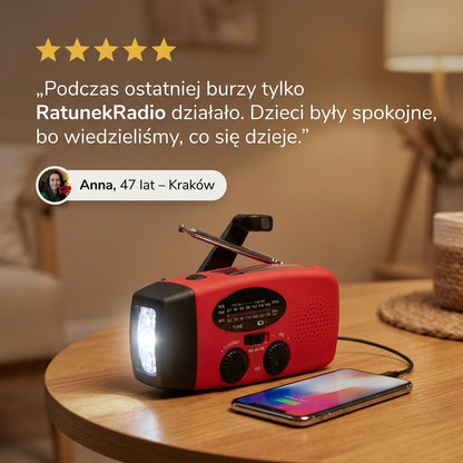 RatunekRadio™ - 5w1 z latarką i powerbankiem